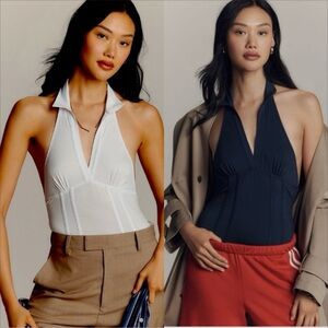 Anthropologie collated Halter Jersey Bodysuit Elegant Women's bodysuits XL